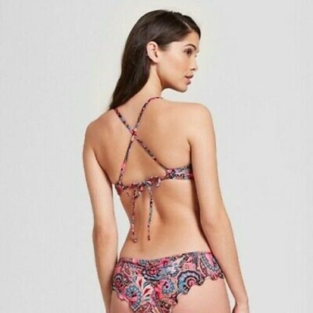 Pink Floral Paisley Bikini Set